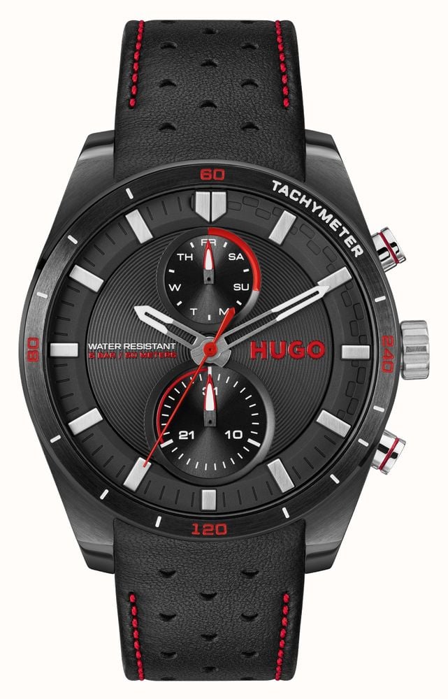 HUGO Mens Watch with Black Dial and Black Strap 1530370