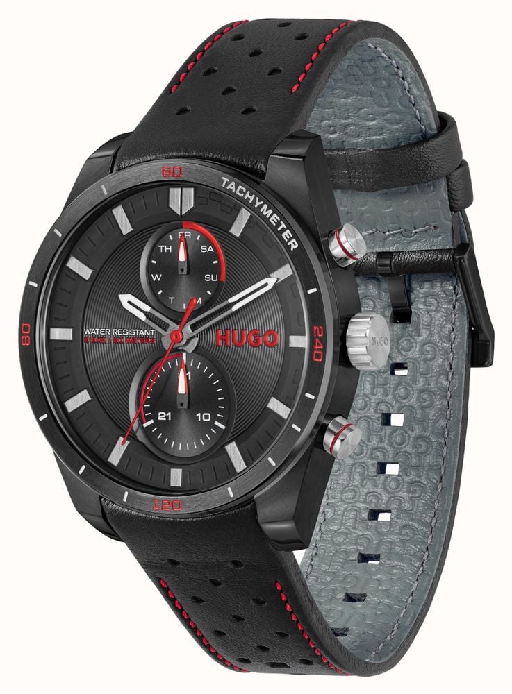 HUGO Mens Watch with Black Dial and Black Strap 1530370