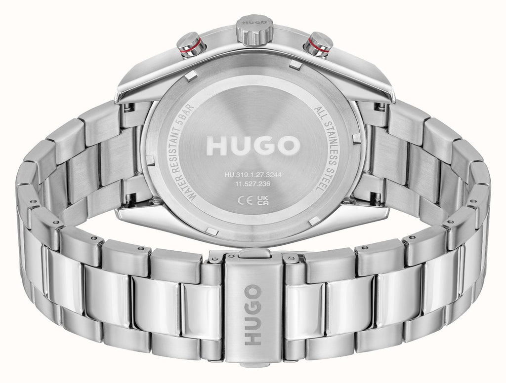 HUGO Mens Watch with White Dial and Silver Bracelet 1530373