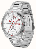 HUGO Mens Watch with White Dial and Silver Bracelet 1530373