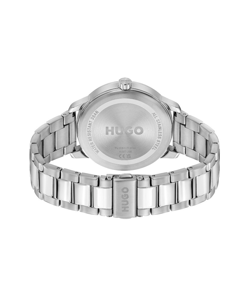 Hugo Mens Watch with Blue Dial and Silver Strap 1530386
