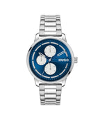 Hugo Mens Watch with Blue Dial and Silver Strap 1530386