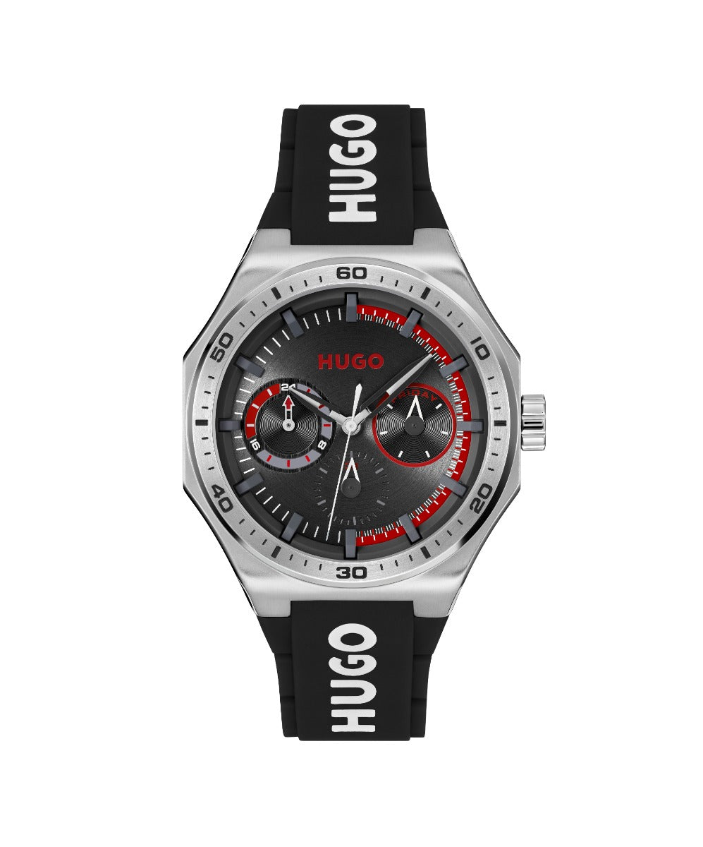 Hugo Mens Watch with Black Dial and Black Strap 1530397