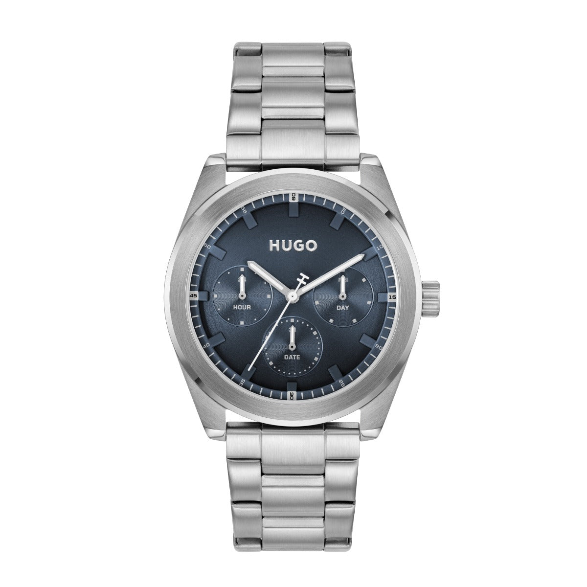 Hugo #Bright Sport Mens Watch with Blue Dial and Silver Strap 1530424