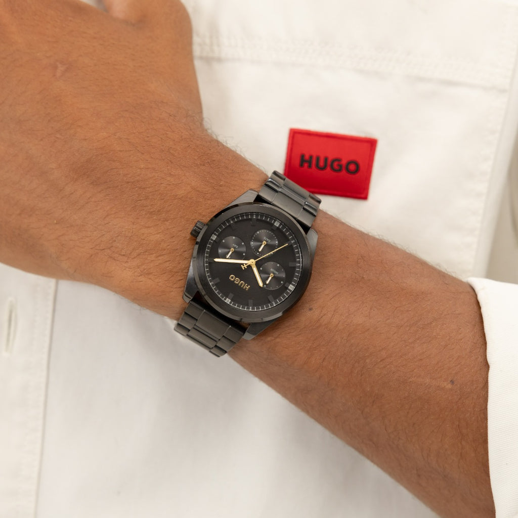 Hugo #Bright Sport Mens Watch with Black Dial and Black Bracelet 1530426