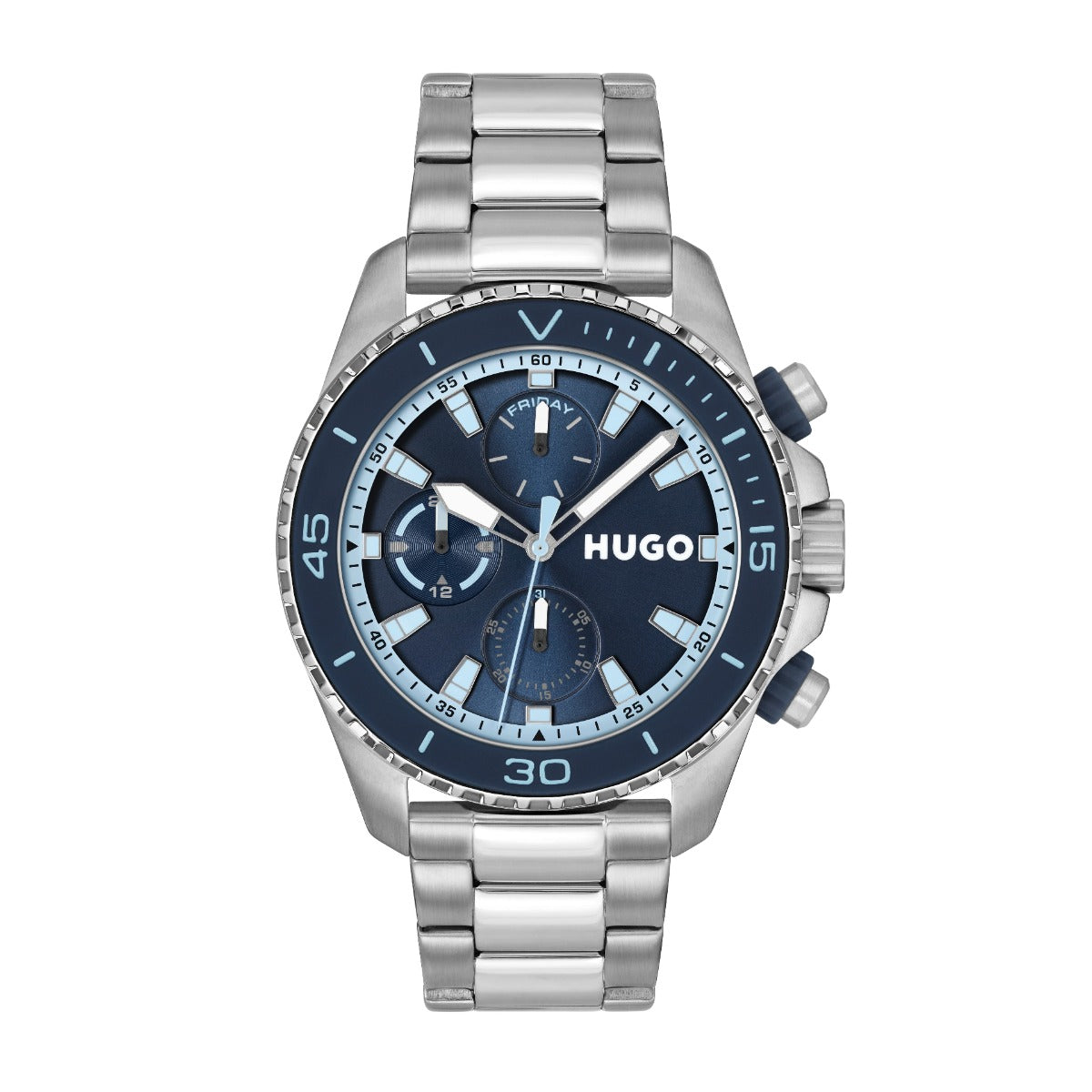 Hugo #Dive Mens Watch with Blue Dial and Silver Strap 1530429