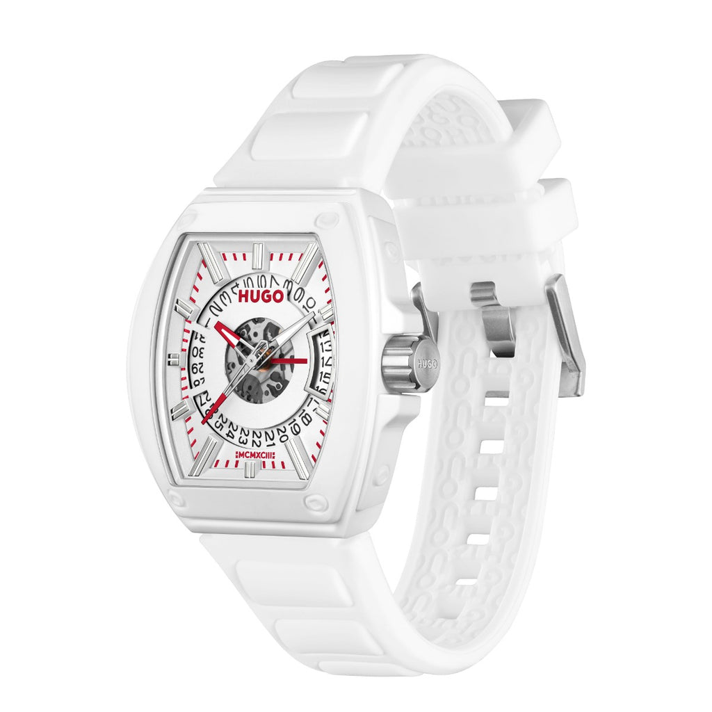 Hugo #ICON 3H Mens Watch with White Dial and White Strap 1530435