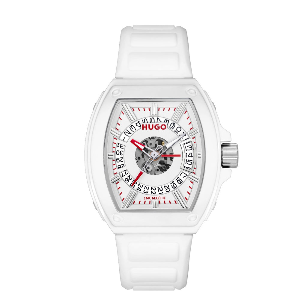 Hugo #ICON 3H Mens Watch with White Dial and White Strap 1530435