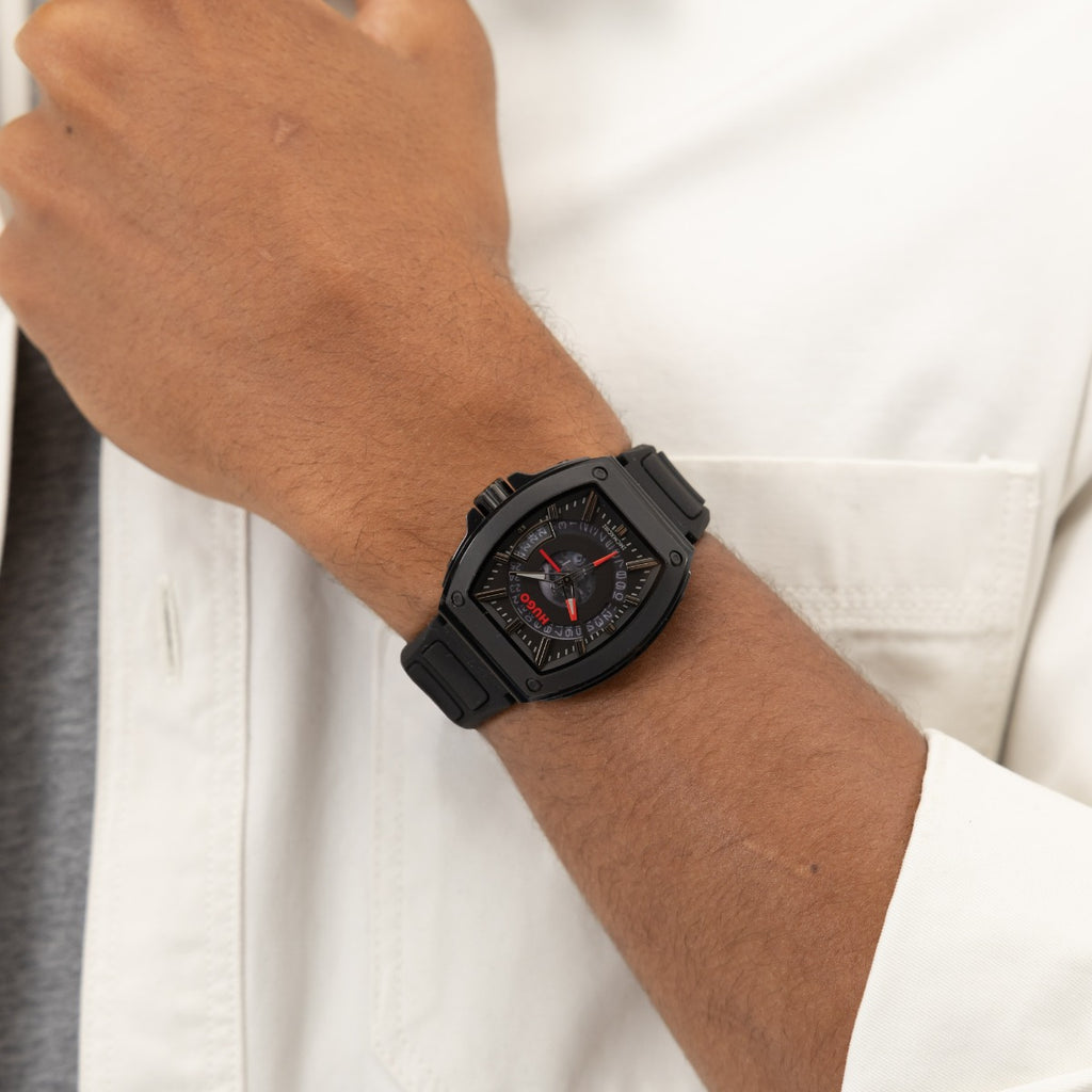 Hugo #ICON 3H Mens Watch with Black Dial and Black Strap 1530436