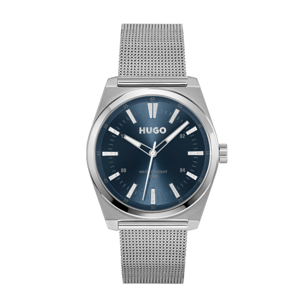 Hugo #Ark Mens Watch with Blue Dial and Silver Strap 1530439
