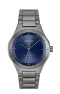 HUGO Lit Mens Watch with Blue Dial and Grey Bracelet 1530448