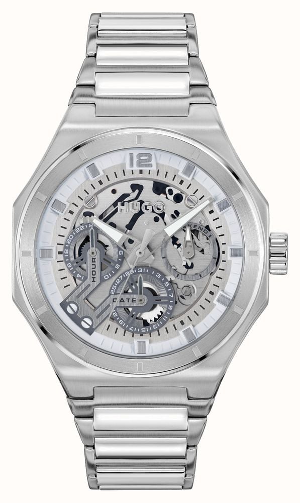 Hugo Mens Watch with Silver Dial and Silver Strap 1530377