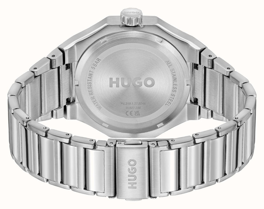 Hugo Mens Watch with Silver Dial and Silver Strap 1530377