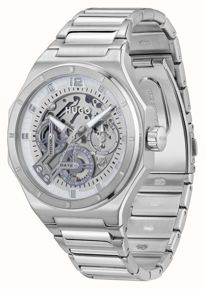 Hugo Mens Watch with Silver Dial and Silver Strap 1530377