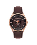 Police Mens Chronograph Watch with Brown Dial and Brown Leather Strap PL.15399JSR/12