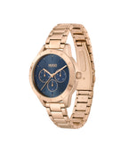 HUGO Ladies Watch with Blue Dial and Rose Gold Strap 1540092