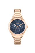 HUGO Ladies Watch with Blue Dial and Rose Gold Strap 1540092
