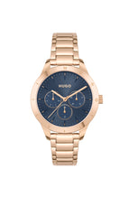 HUGO Ladies Watch with Blue Dial and Rose Gold Strap 1540092