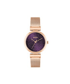 HUGO Ladies Watch with Purple Dial and Rose Gold Strap 1540128