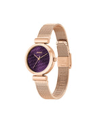 HUGO Ladies Watch with Purple Dial and Rose Gold Strap 1540128
