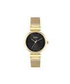 HUGO Ladies Watch with Black Dial and Gold Strap 1540129