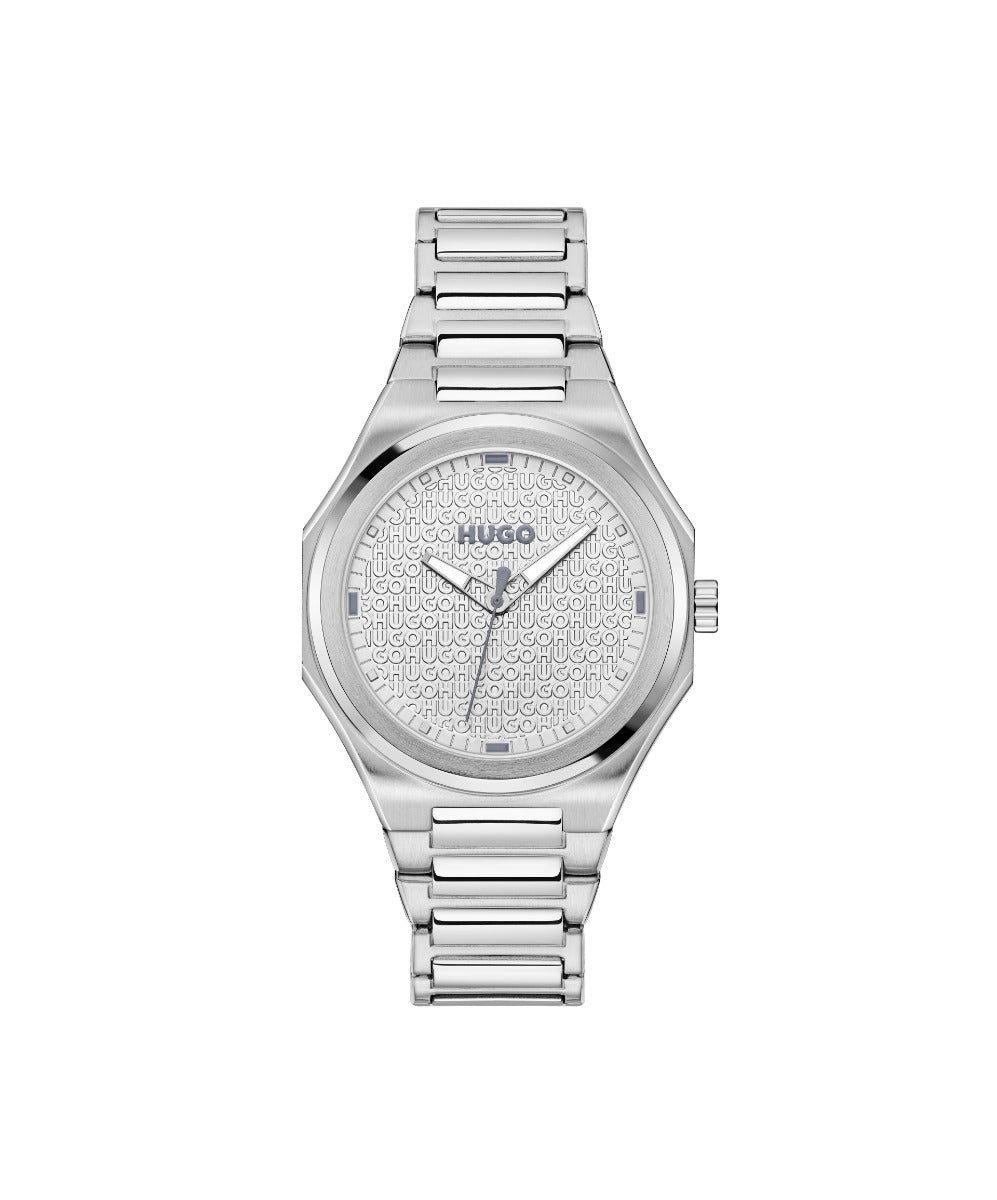 Wats Menywod HUGO gyda Deial Arian a Strap Arian 1540174