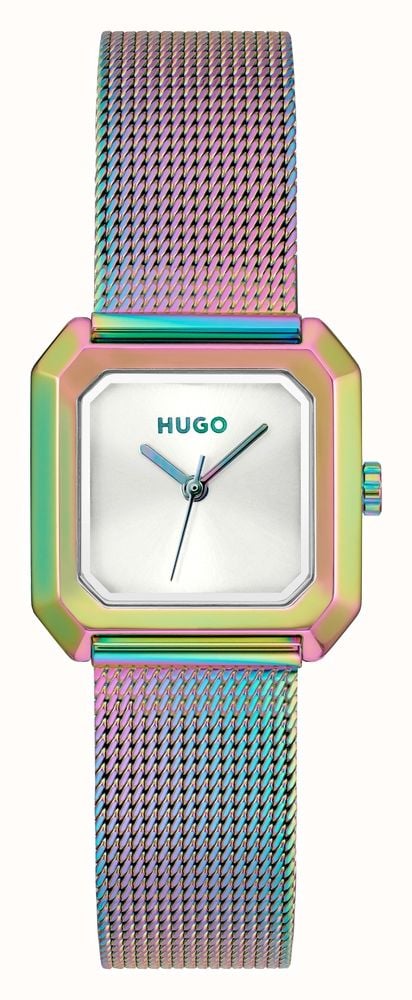 HUGO Hazel Ladies Watch with White Dial and Rainbow Strap 1540186