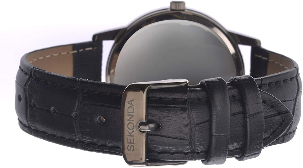 Sekonda Mens Watch with Blue Dial and Black Leather Strap 1922