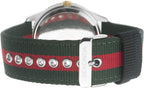 Sekonda Mens Watch with Black Dial and Green & Red Nylon Strap 1579