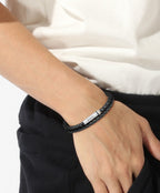 BOSS Men's Black Leather Bracelet 1580489M