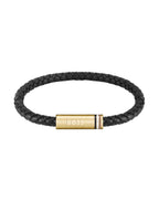 BOSS Men's Black Ares Single Leather Bracelet 1580624
