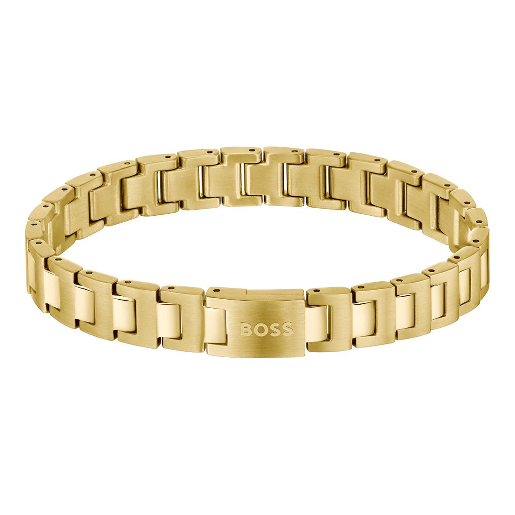 Boss Mens Gold Stainless Steel Candor Bracelet 1580753