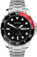 Sekonda Mens Watch with Black Dial and Stainless Steel Bracelet 1630