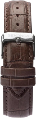 Sekonda Mens Watch with Silver Dial and Brown Leather Strap 1661