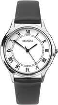 Sekonda Mens Watch with White Dial and Grey Leather Strap 1683