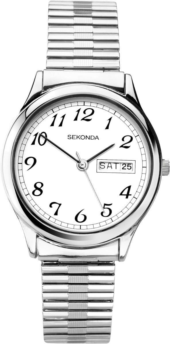 Sekonda Mens Easy Read Watch with Silver Expanding Bracelet 1693
