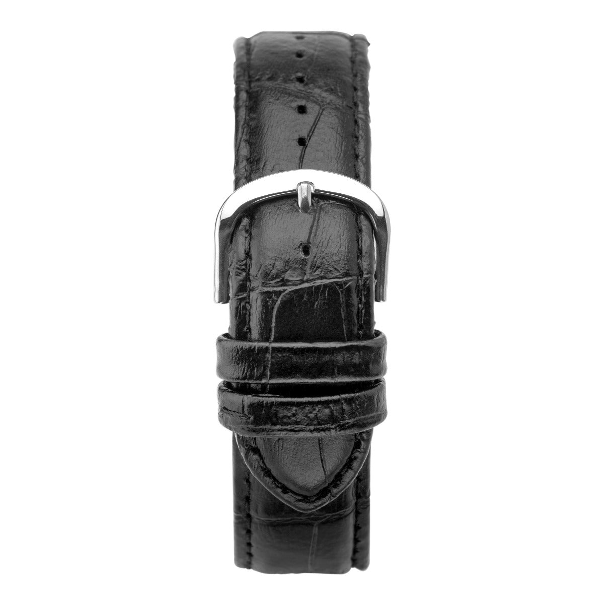 Gwylio Dynion Sekonda gyda Deial Glas a Strap Du 1701