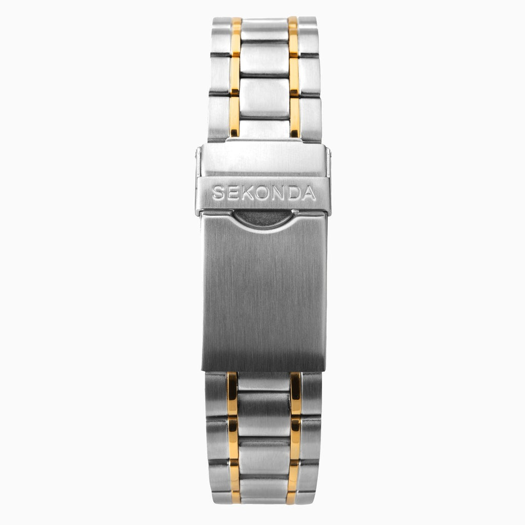 Sekonda Mens Watch with Grey Sunray Dial and Two Tone Bracelet 1706