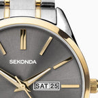 Sekonda Mens Watch with Grey Sunray Dial and Two Tone Bracelet 1706