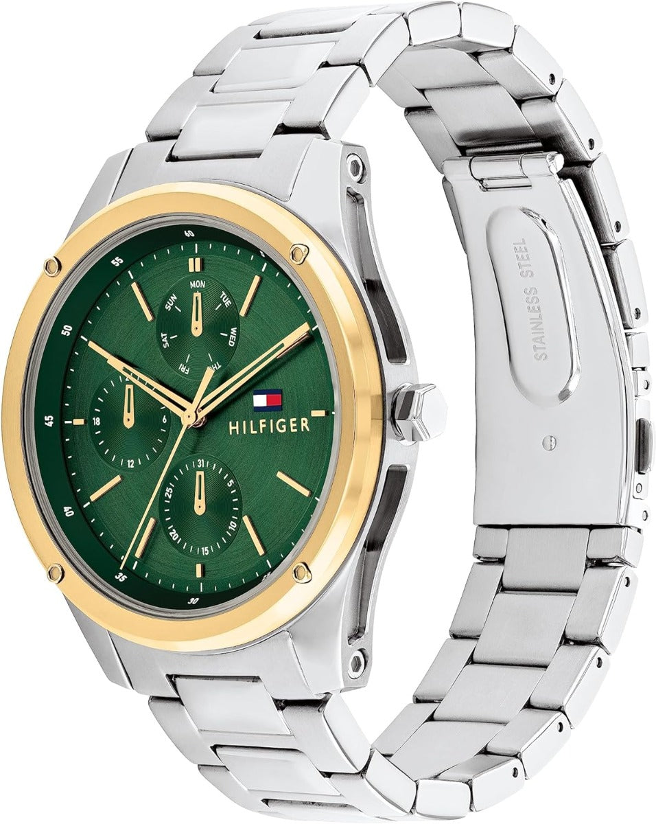 Cloc Arsang Tommy Hilfiger Tyler gyda Deial Werdd 1710537