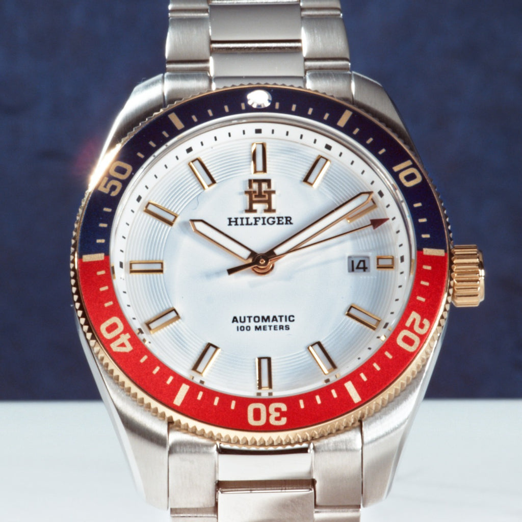 Tommy Hilfiger TH 85 Mens Automatic Watch with White Dial 1710551