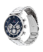 Tommy Hilfiger Legend Mens Watch with Blue Dial and Silver Strap 1710569