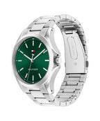 Tommy Hilfiger Bruce Mens Watch with Green Dial and Silver Strap 1710672