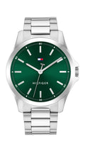 Tommy Hilfiger Bruce Mens Watch with Green Dial and Silver Strap 1710672