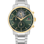 Tommy Hilfiger Stewart Mens Watch with Green Dial and Silver Bracelet 1710735