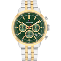 Tommy Hilfiger Kent Mens Watch with Green Dial and Two Tone Strap 1710754