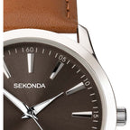 Sekonda Mens Watch with Brown Dial and Brown Leather Strap 1726
