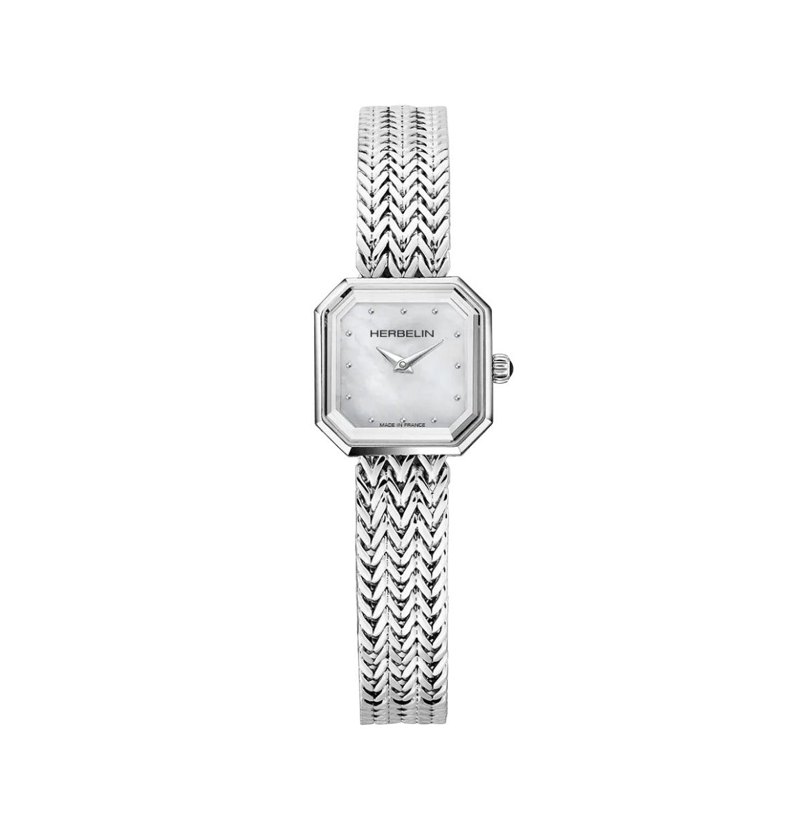 Herbelin Octogone Ladies Watch with Mother of Pearl Dial and Silver Bracelet 17436B19