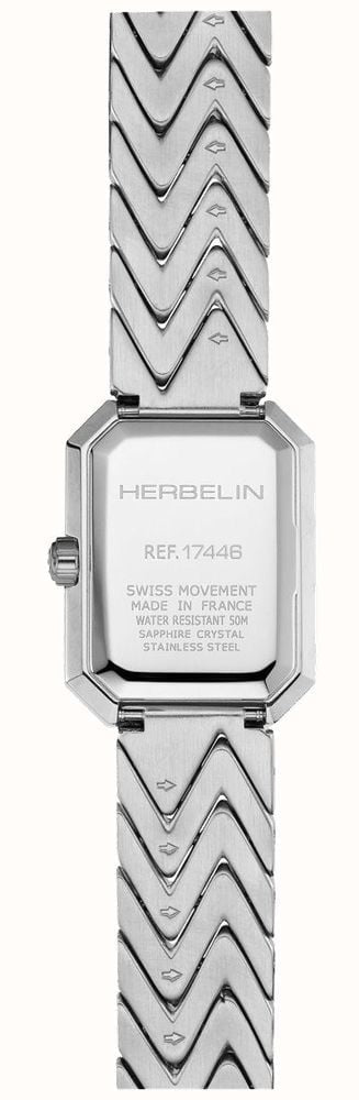 Herbelin Octogone Ladies Watch with Black Dial and Silver Bracelet 17446B49