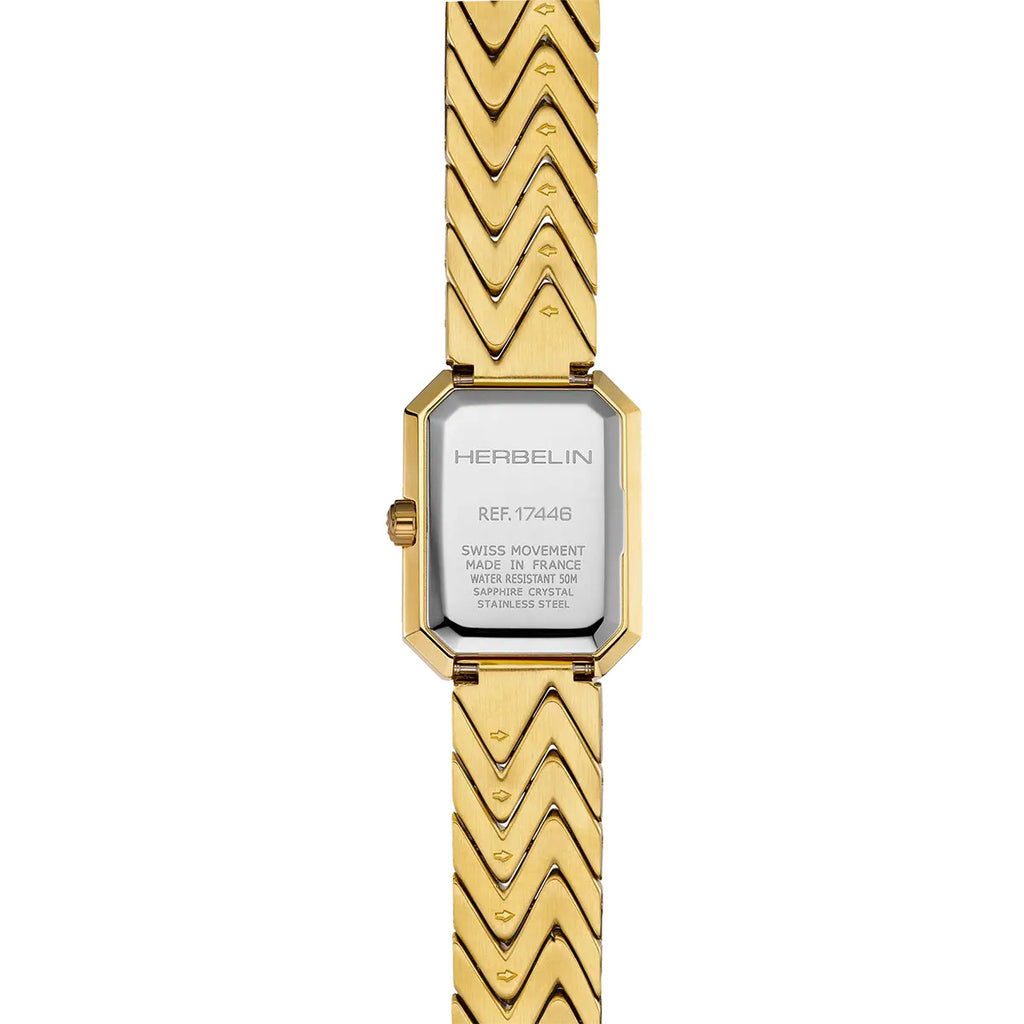 Herbelin Octogone Ladies Watch with Mother of Pearl Dial and Gold Bracelet 17446BP19